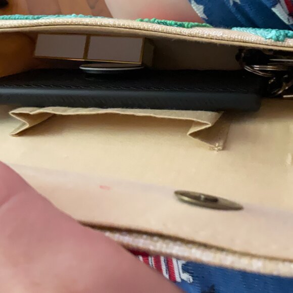 Anthropologie embellished clutch/crossbody with removable chain - Picture 6 of 6